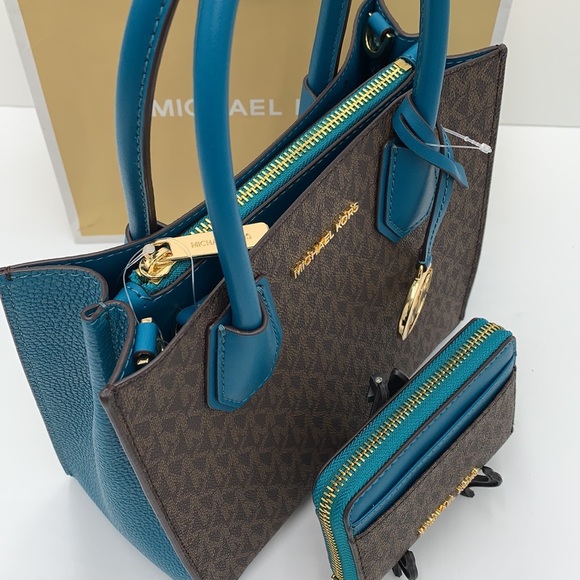 MICHAEL KORS MERCER MEDIUM MESSENGER CROSSBODY BAG & MEDIUM ZIP AROUND W… - Picture 4 of 16